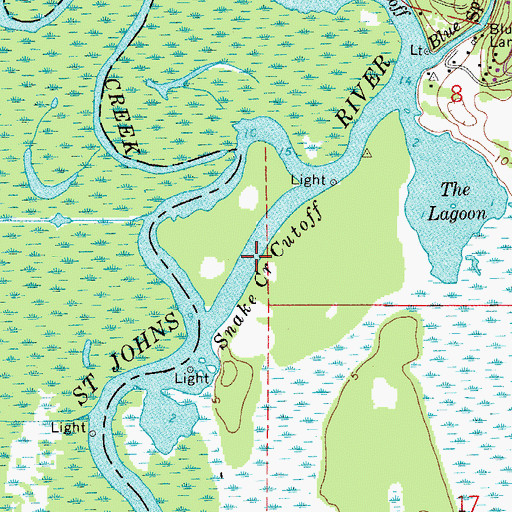Topographic Map of Snake Creek Cutoff, FL