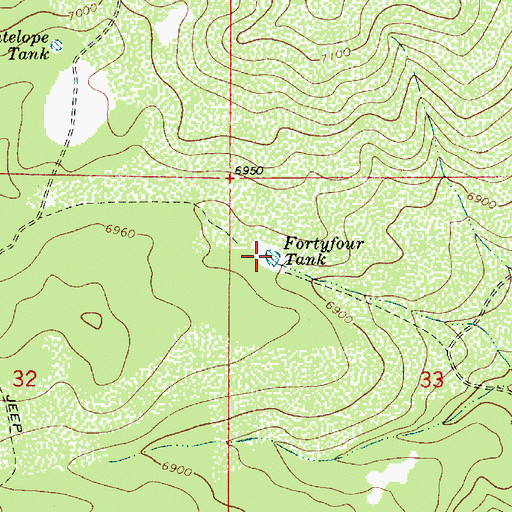 Topographic Map of Fortyfour Tank, AZ