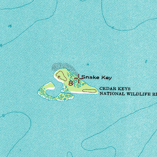 Topographic Map of Snake Key, FL