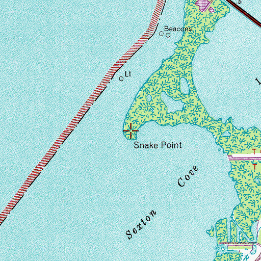Topographic Map of Snake Point, FL