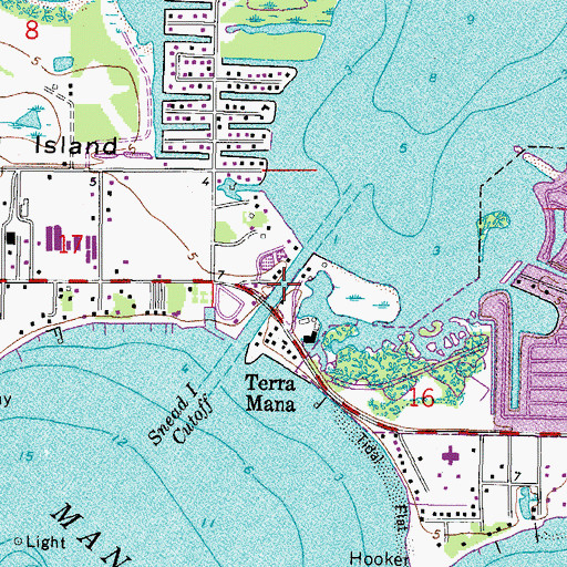 Topographic Map of Snead Island Cutoff, FL
