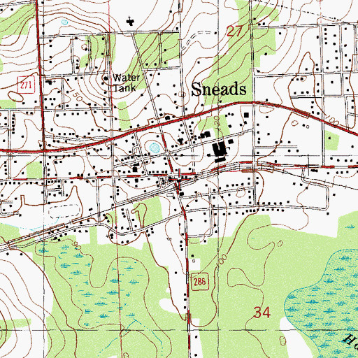 Topographic Map of Sneads, FL