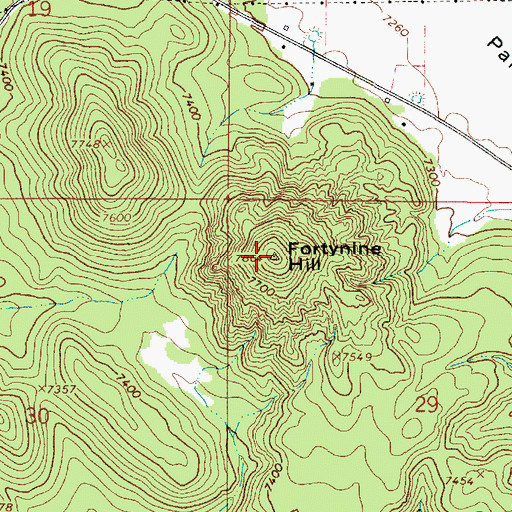 Topographic Map of Fortynine Hill, AZ