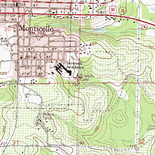 Topographic Map of Sneeds Cemetery, FL