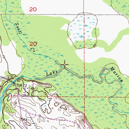 Topographic Map of Snell Creek, FL