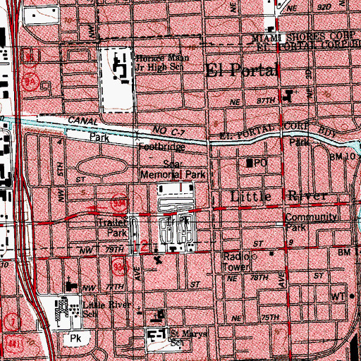 Topographic Map of Soar Memorial Park, FL