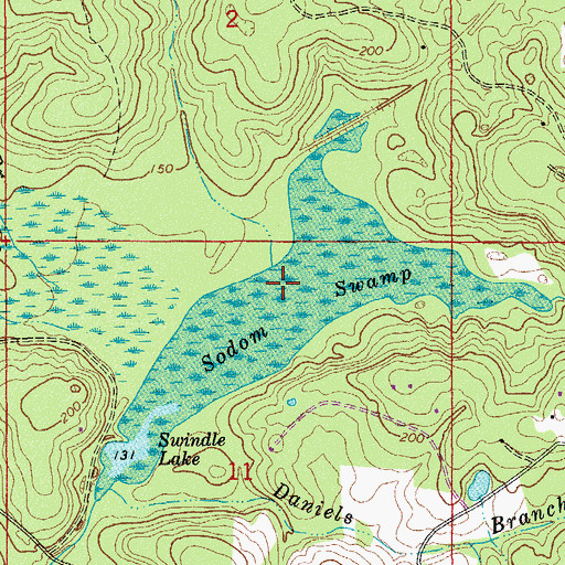 Topographic Map of Sodom Swamp, FL