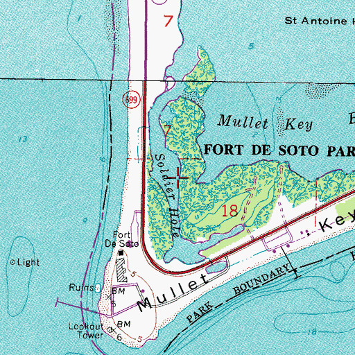 Topographic Map of Soldier Hole, FL