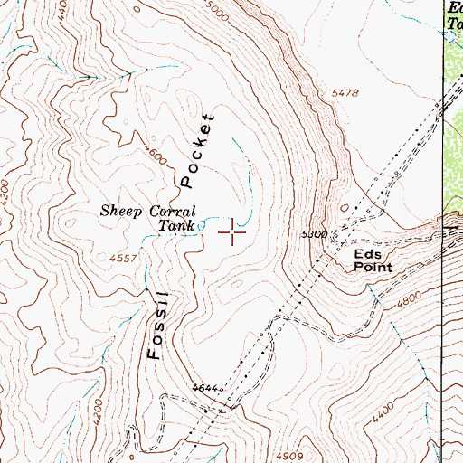 Topographic Map of Fossil Pocket, AZ