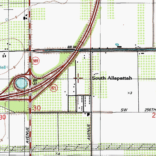 Topographic Map of South Allapattah, FL