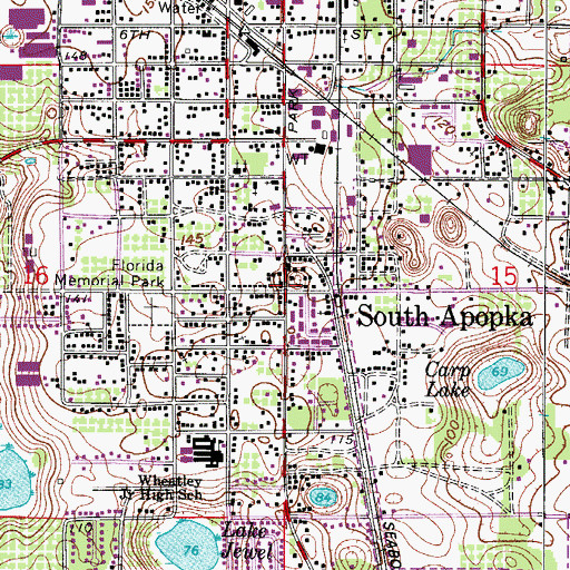 Topographic Map of South Apopka, FL