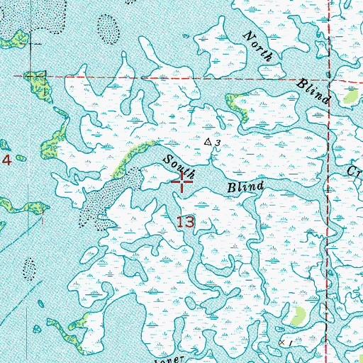 Topographic Map of South Blind Creek, FL