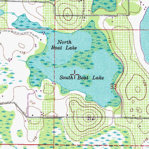 Topographic Map of South Boat Lake, FL