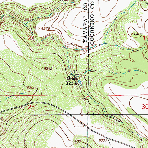 Topographic Map of Foster Canyon, AZ