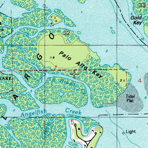 Topographic Map of South Broad Creek, FL