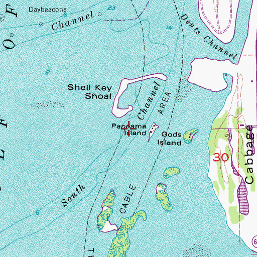 Topographic Map of South Channel, FL