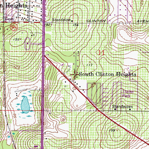 Topographic Map of South Clinton Heights, FL