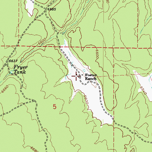 Topographic Map of Foster Ranch, AZ