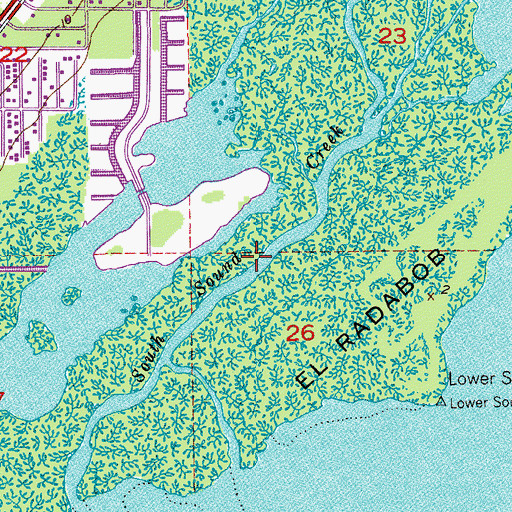 Topographic Map of South Creek, FL