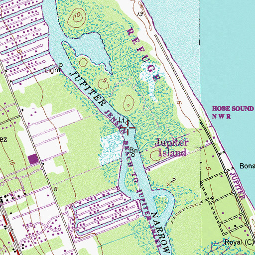 Topographic Map of South Jupiter Narrows, FL