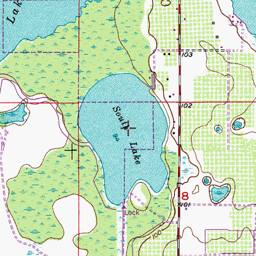Topographic Map of South Lake, FL