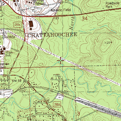 Topographic Map of South Mosquito Creek, FL