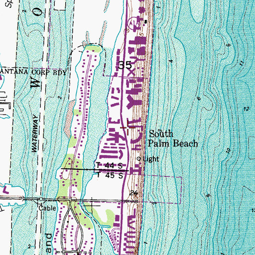 Topographic Map of South Palm Beach, FL