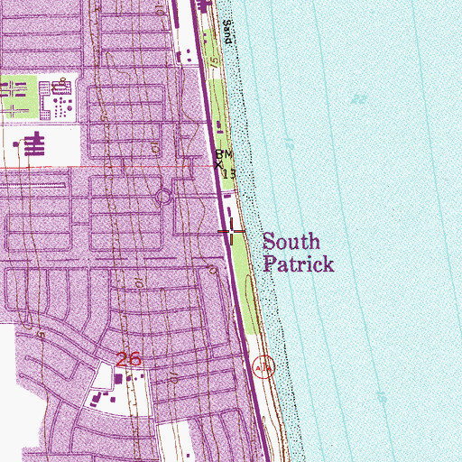 Topographic Map of South Patrick, FL