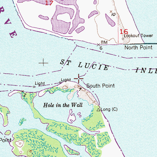 Topographic Map of South Point, FL