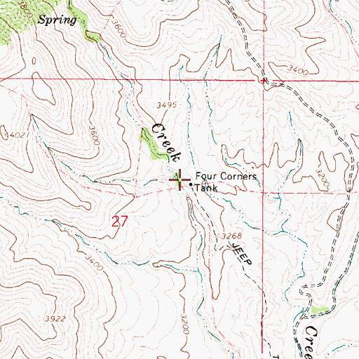 Topographic Map of Four Corners Tank, AZ