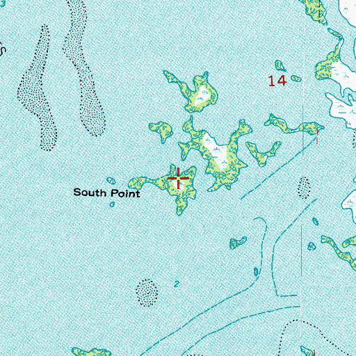 Topographic Map of South Point, FL