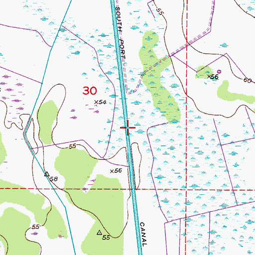 Topographic Map of South Port Canal, FL