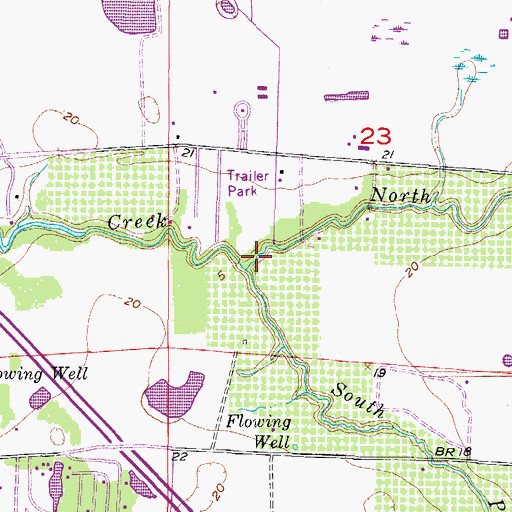 Topographic Map of South Prong Alligator Creek, FL