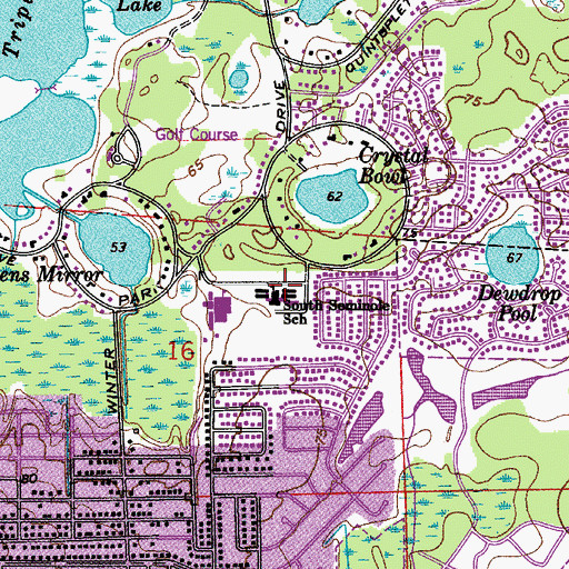 Topographic Map of South Seminole School, FL
