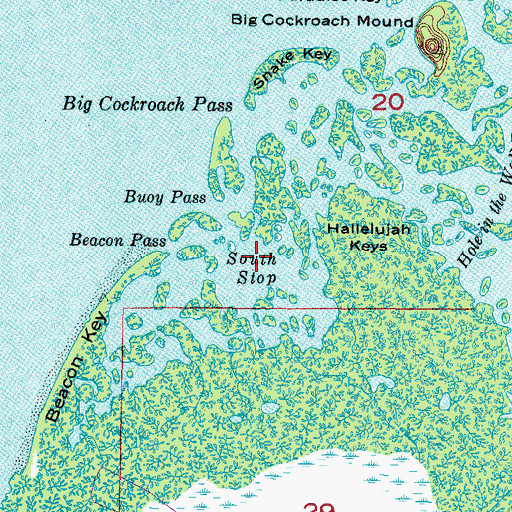 Topographic Map of South Stop, FL