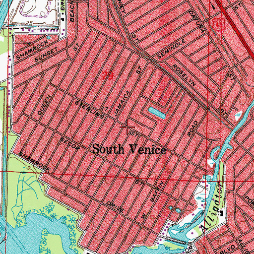Topographic Map of South Venice, FL