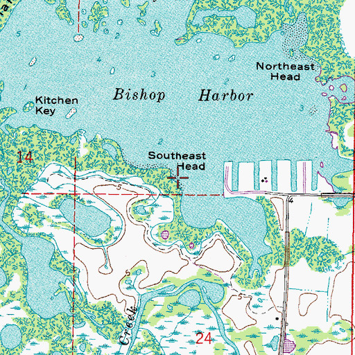 Topographic Map of Southeast Head, FL