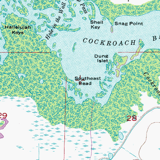 Topographic Map of Southeast Head, FL