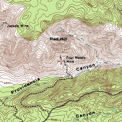 Topographic Map of Four Metals Mine, AZ