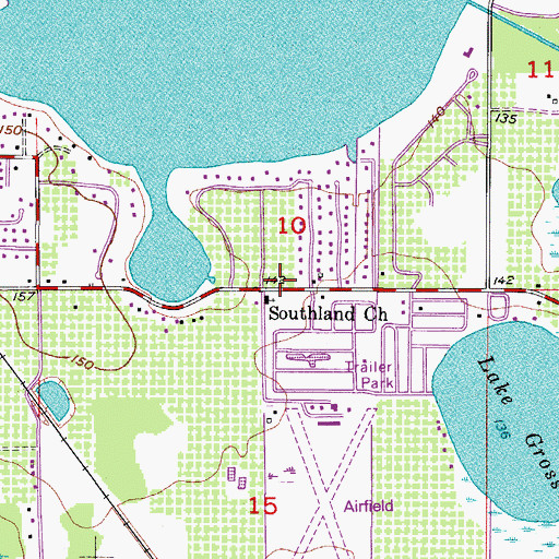 Topographic Map of Southland Church, FL