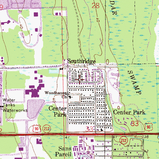 Topographic Map of Southridge, FL