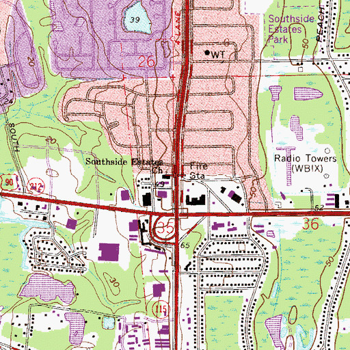Topographic Map of Southside Estates Church, FL