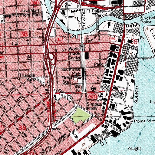 Topographic Map of Southside Park, FL