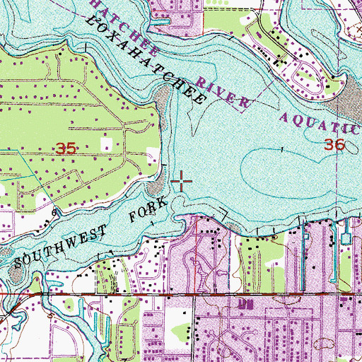 Topographic Map of Southwest Fork Loxahatchee River, FL