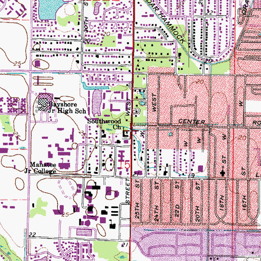 Topographic Map of Southwood Church, FL