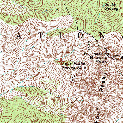 Topographic Map of Four Peaks Spring Number Two, AZ