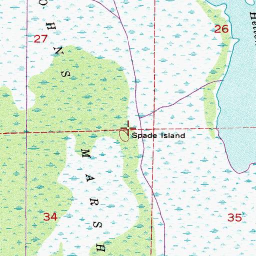 Topographic Map of Spade Island, FL