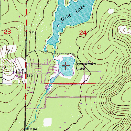 Topographic Map of Sparkman Lake, FL