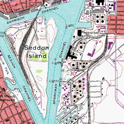 Topographic Map of Sparkman Channel, FL