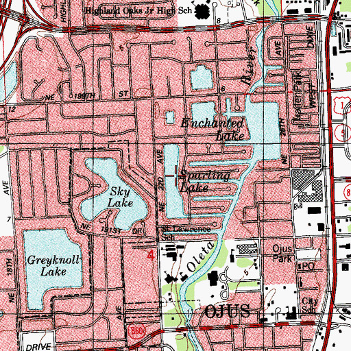 Topographic Map of Sparling Lake, FL
